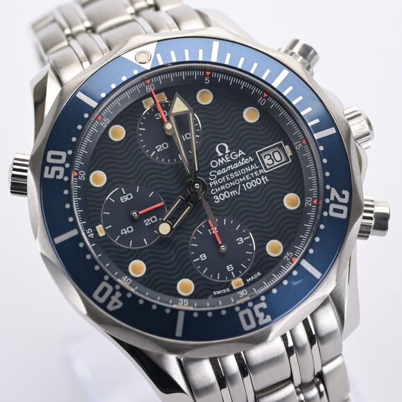 OMEGA Seamaster Diver 2599.8 Professional 41mm Chronograph Blue Men's Watch - Picture 5 of 13